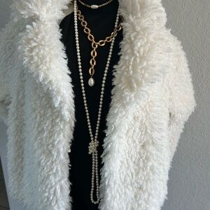 Little Moon Cream Fuzzy Jacket